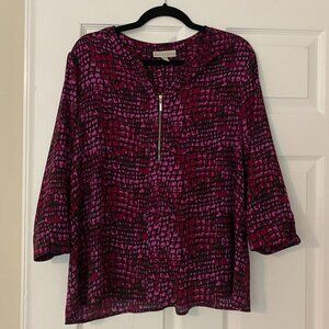 Dana Buchman Zipper Detail Blouse Size XL
